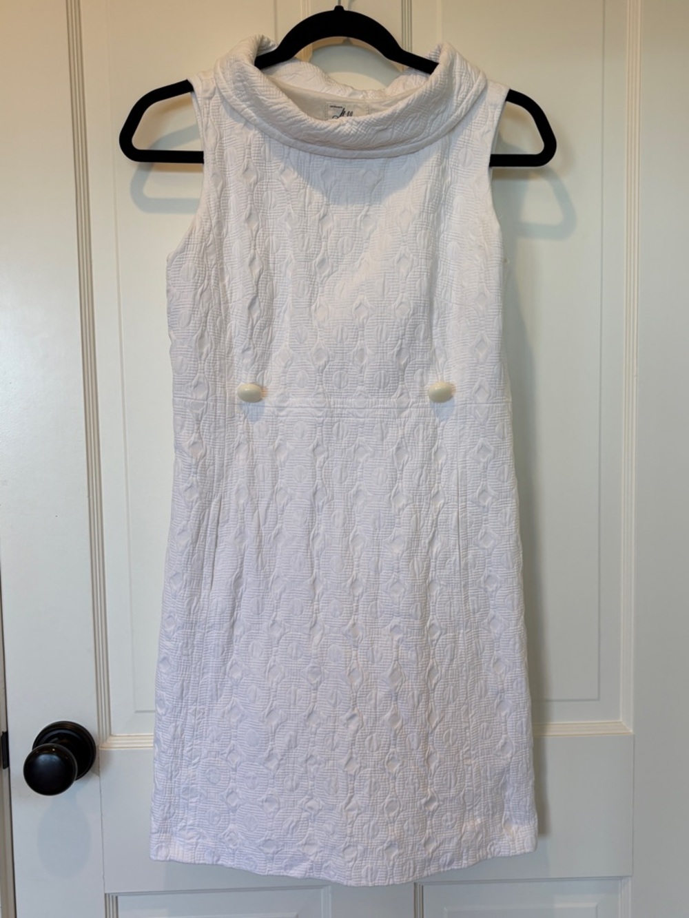 Vintage Milly of New York Sleeveless Shift Dress with Mock Cowl